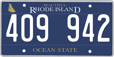 RI license plate 409942