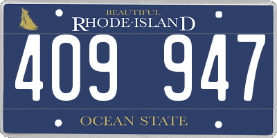 RI license plate 409947