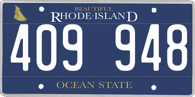 RI license plate 409948