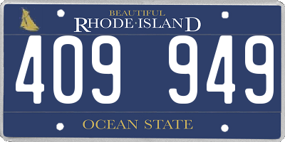 RI license plate 409949