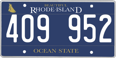 RI license plate 409952