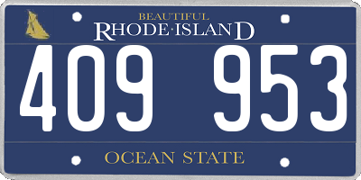RI license plate 409953