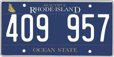 RI license plate 409957