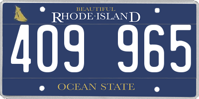 RI license plate 409965