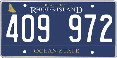 RI license plate 409972