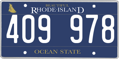 RI license plate 409978