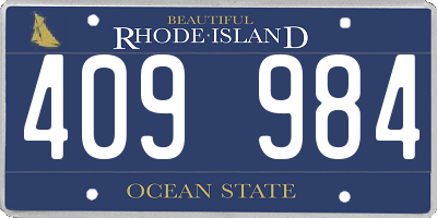 RI license plate 409984