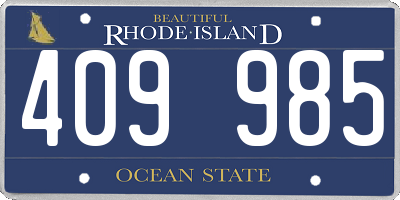 RI license plate 409985