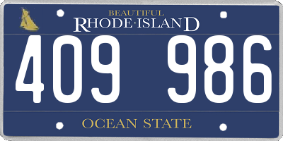 RI license plate 409986