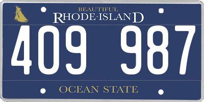 RI license plate 409987