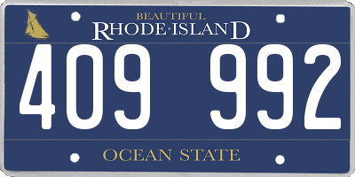 RI license plate 409992