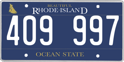RI license plate 409997