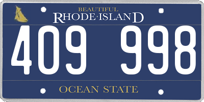 RI license plate 409998