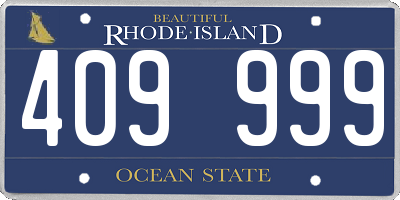 RI license plate 409999