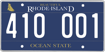 RI license plate 410001