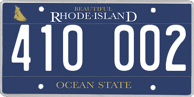 RI license plate 410002
