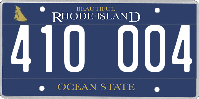 RI license plate 410004
