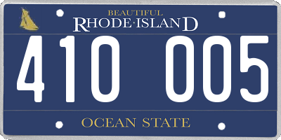 RI license plate 410005