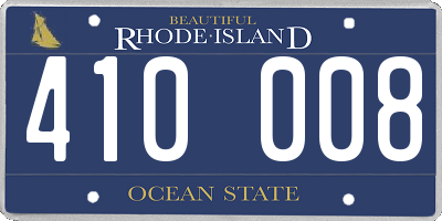 RI license plate 410008