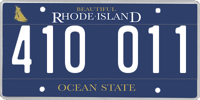 RI license plate 410011