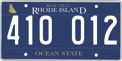 RI license plate 410012