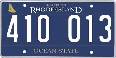 RI license plate 410013