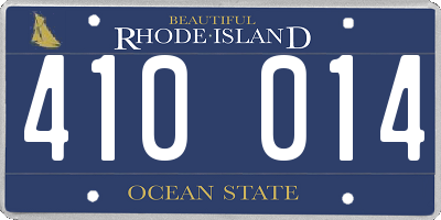 RI license plate 410014