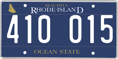 RI license plate 410015