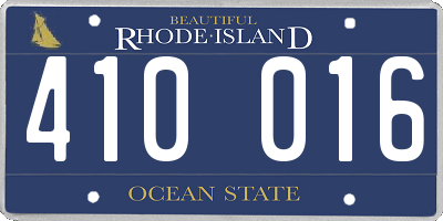 RI license plate 410016