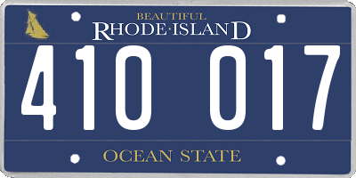RI license plate 410017