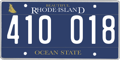 RI license plate 410018