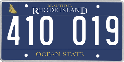 RI license plate 410019