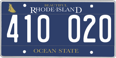 RI license plate 410020