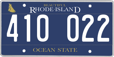 RI license plate 410022