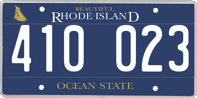RI license plate 410023