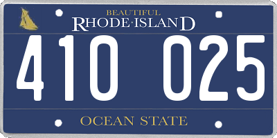 RI license plate 410025
