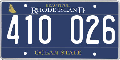 RI license plate 410026