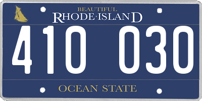 RI license plate 410030