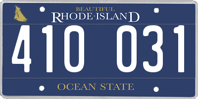 RI license plate 410031