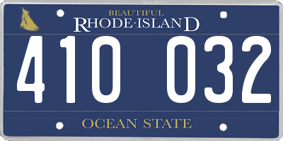 RI license plate 410032