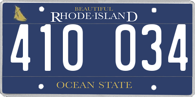 RI license plate 410034