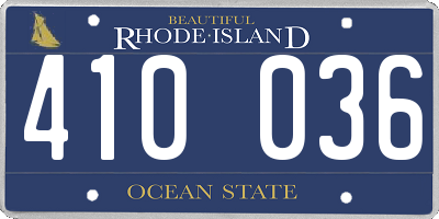RI license plate 410036