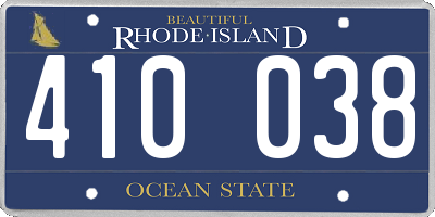 RI license plate 410038