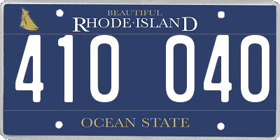 RI license plate 410040
