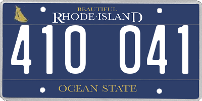 RI license plate 410041