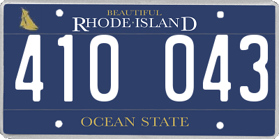 RI license plate 410043