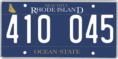 RI license plate 410045