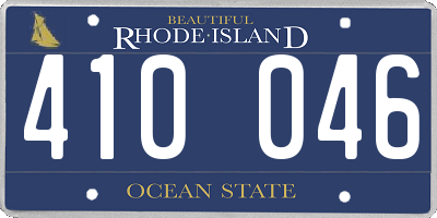 RI license plate 410046