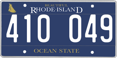 RI license plate 410049