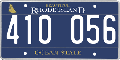 RI license plate 410056